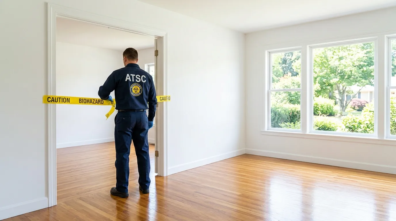 Certified biohazard cleanup crew performing Decomposition Cleanup in La Verne